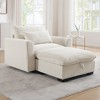 MYINDA Corduroy Deep Seat Single Upholstered Decorative Chair with Storage Ottoman for Living Room/Office,Beige - 4 of 4