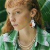 Whimsical Halloween Earring Mix - Playful Cow Ghost, Pumpkin Skeleton & Black Cat Coffin Designs in Lightweight Style - 3 of 4