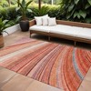 Terra Cotta Salmon And Orange Striped Washable Indoor Outdoor Area Rug - 2 of 4