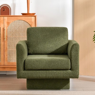 Xiyuyeu Modern Swivel Accent Chair With 360 Degrees Thick Padded Single ...