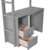 NicBex Twin Size Bunk Bed with Desk Wood Rack Bed Frame with Storage Drawers, Wardrobes, Guardrails and Ladder, No Spring Box Required - 4 of 4