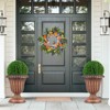 Costway 18 inch Tall Vintage Planters Set of 2/4 with Pedestal Base & Pre-marked Drain Hole Bronze/White - 2 of 4