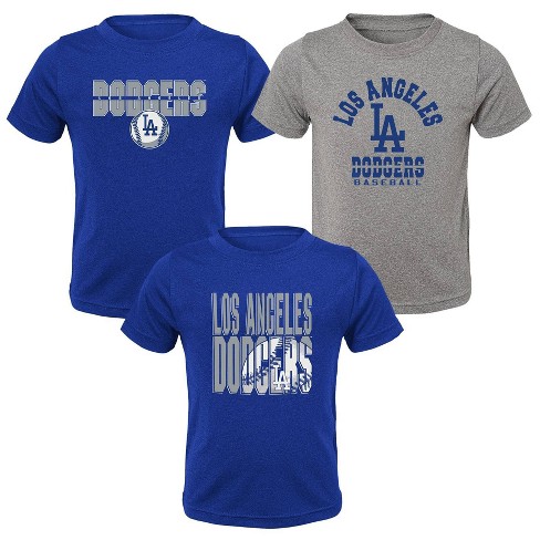 MLB Los Angeles Dodgers Toddler Boys' 3pk T-Shirt - 3T