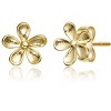 Guili 14k Yellow Gold Earrings, Delicate Plumeria Flower Design, Classic & Feminine, Ideal for Everyday Elegance and Tropical-Inspired Celebrations - 2 of 4