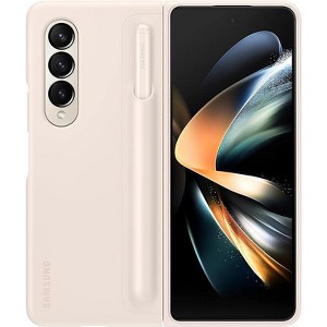 SAMSUNG Galaxy Z Fold4 Standing Cover with S Pen and S Pen Holder, Protective Phone Case with Kickstand for Hands Free Viewing, US Version, Sand - 1 of 4