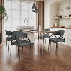 Set of 2 Upholstered Dining Chairs Armless Chairs Accent Chairs with Metal Legs, Dark Green Black/Beige-ModernLuxe - 2 of 4