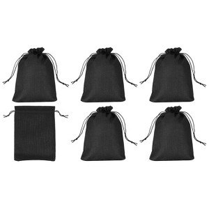 Unique Bargains Cotton Linen Bank Coin Change Bag with Drawstring 6 Pcs - 1 of 4
