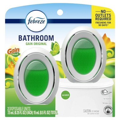 Febreze Bathroom Air Freshener, Odor-Fighting, Gain Original Scent, 2 Count