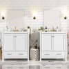 TIRAMISUBEST 60" Bathroom Vanity Set with Double Vanities (Separate), Double Ceramic Sinks, Storage Shelf, and Divided Drawers (Mirror not included) - 4 of 4