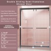 Semi-Frameless Double Sliding Shower Door, 6mm Tempered Glass, Explosion-Proof Film - image 3 of 4