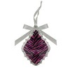 Allstate 5.5" Glittered Zebra Print Teardrop Prism Christmas Ornament - Pink - 2 of 2
