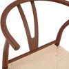 Sapphtopaz Y-Shaped Dining Chairs Set of 4 with Woven Seat Living Room Dining Chair with Iron Legs Wishbone-Back Kitchen Chair for Dining Room - 3 of 4