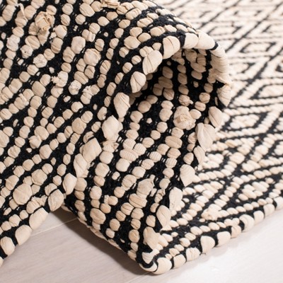 Montauk 3' x 5' Black and Beige Handwoven Cotton Rug