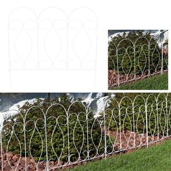 Sunnydaze Outdoor Lawn and Garden Metal Traditional Style Decorative Border Fence Panel Set - 10' - 5pk