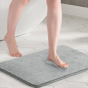 Inhand Memory Foam Bath Mat - Soft Absorbent Velvet with Non-Slip Backing, Machine Washable - 1 of 4
