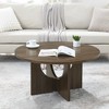 KTMBDW Round Coffee Table, Mid Century Modern Coffee Table with Cross Legs for Living Room and Office - 2 of 4