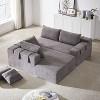 108 Modern Chenille Sectional Sofa with 6 Pillows - Right Chaise Configuration" - 3 of 4