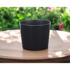 HomeRoots 7" Black Recycled Plastic Indoor Outdoor Round Pot Planter - 2 of 3