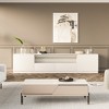 ATJafurn Modern 3 Piece Living Room Entertainment Center Set Includes TV Stands, Glass Display Cabinet and Nightstand For 75 Inch TV, White - 4 of 4