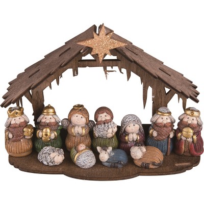 Transpac Resin 6 in. Multicolor Christmas Nativity Set of 12