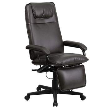 Flash Furniture High Back LeatherSoft Executive Reclining Ergonomic Swivel Office Chair with Arms