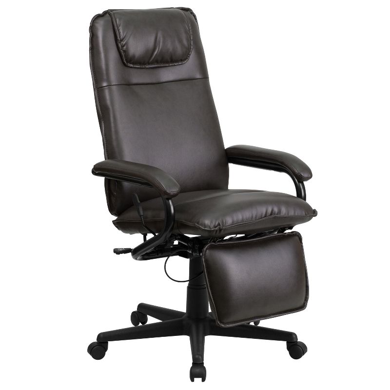 Flash Furniture High Back LeatherSoft Executive Reclining Ergonomic Swivel Office Chair with Arms, 1 of 11