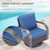 Buenhomino Patio Swivel Chairs Set of 2, High Back Patio Dining Chairs with All-Weather Olefin Fabric and Metal Frame for Backyard, Porch or Garden - 4 of 4
