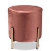 Thurman Velvet Metal Ottoman - Baxton Studio - 2 of 4