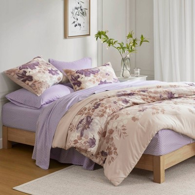 Madison Park Full Willow Floral Comforter Set with Bed Sheet Taupe — фото 4