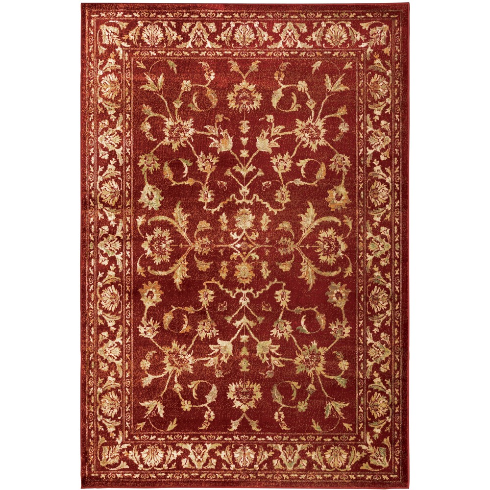 5'3inx7'3in Joanna Vintage Garden Rug Red/Gold - Captiv8e Designs