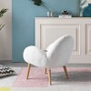 Dolonm Elegant Beech Frame Sofa Chair with Imitation Lamb Fabric for Living Room and Hotel, White - 4 of 4