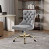 Aortzio Velvet Upholstered Office Chair,Swivel Task Chair With Golden Metal Base - 4 of 4