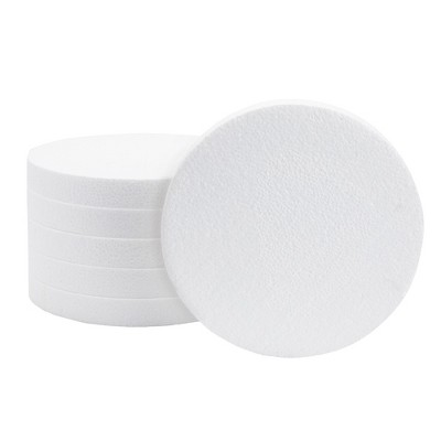 8 X 1 Styrofoam Disc White Pkg/6