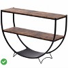 Industrial Demilune Shape Console Table 48" Industrial Style Entryway Table with 3-Tier Open Storage Shelf - 2 of 4