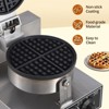 Commercial 201 Stainless Steel Waffle Maker for Cafes, and Home Kitchens - Adjustable Thermostat, Non-Stick Plates, Easy to Clean - 4 of 4