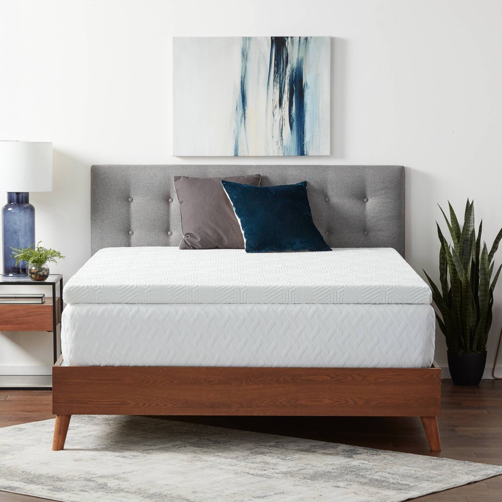 Photos - Bed Linen Comfort Full 3" Gel Memory Foam Mattress Topper with Breathable Cover - Lucid: Polyester & Viscose from Bamboo, Machine Washable, Fi 
