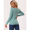 Allegra K Women's Cowl Neck Long Sleeves Buttons Decor Solid Ruched Top - 4 of 4