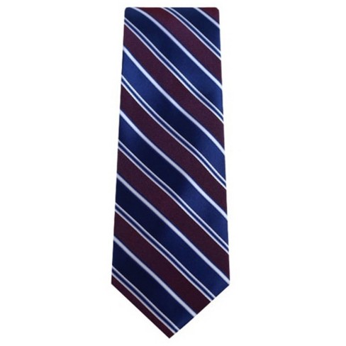 Thedappertie Men's Navy, White And Maroon Stripe 3.5 Inch Wide And 62 ...