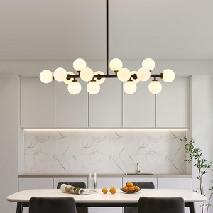 Ludomide 16 Lights Dining Room Chandelier, Black Mid Century Pendant Lighting for Kitchen Island and Dining Table - 1 of 4