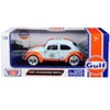 1966 Volkswagen Beetle #48 with "Gulf" Livery Light Blue with Orange Stripe 1/24 Diecast Model Car by Motormax - 3 of 4