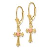 Black Bow Jewelry 14mm Heart on Cross Lever Back Earrings in 14k Yellow and Rose Gold - 2 of 4