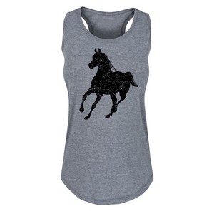 Women's - Country Casuals - Running Horse Sillouettte Graphic Racerback Tank - 1 of 4
