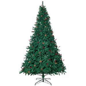 GOTGELIF Traditional Green 9Ft Pre Decorated Christmas Tree for Xmas Creativity - 1 of 4
