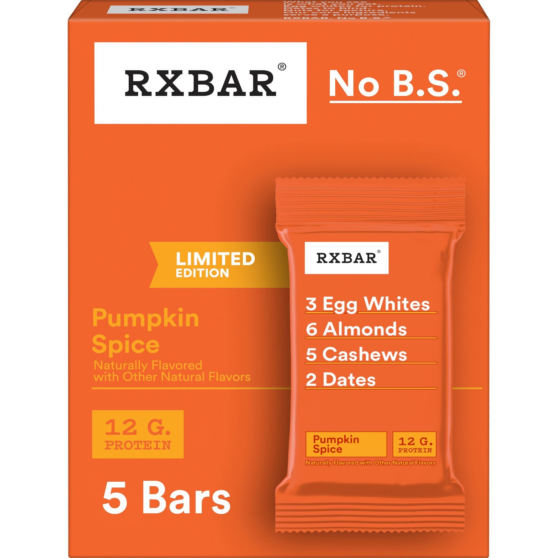 RXBAR Pumpkin Spice Protein Bars - 12g Protein - 9.15oz/5ct