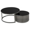 Sapphtopaz Patio Furniture Set Outdoor Rattan Sectional Conversation Sofa with Acacia Wood Legs and Coffee Table for Garden, Terrace - 2 of 4