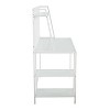 Vynxaria Contemporary Desk - White Metal Frame, Frosted Glass Top, Extra Storage Shelves, Versatile Design - 4 of 4