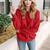 Amaryllis Women's Oversized Fleece-Lined Pullover Sweatshirt with Ribbed Cuffs and Hem - 2 of 4