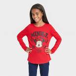 Girls' Disney Minnie Mouse Long Sleeve Graphic T-Shirt - Red