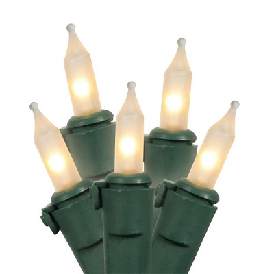 Vickerman 100ct Frosted Mini Christmas Lights Clear - 25.5 Green Wire