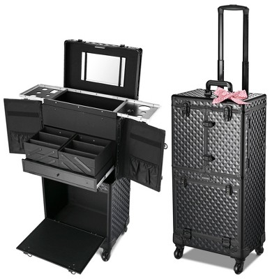 Byootique Rolling Makeup Case Trolley Cosmetic Organizer Hair Stylist Salon